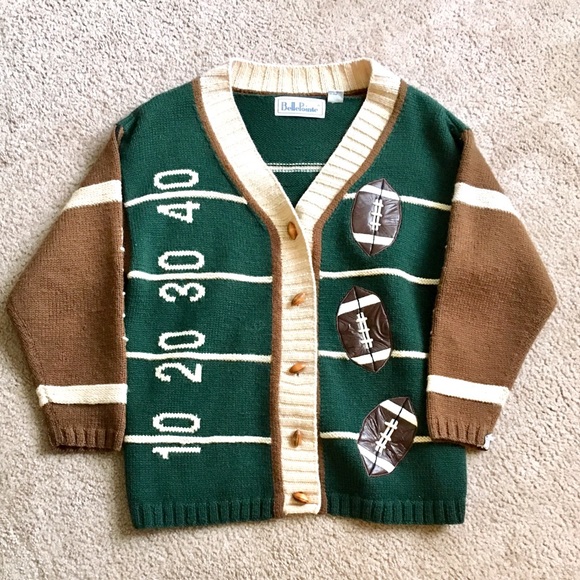 Vintage Football Cardigan Sweater 